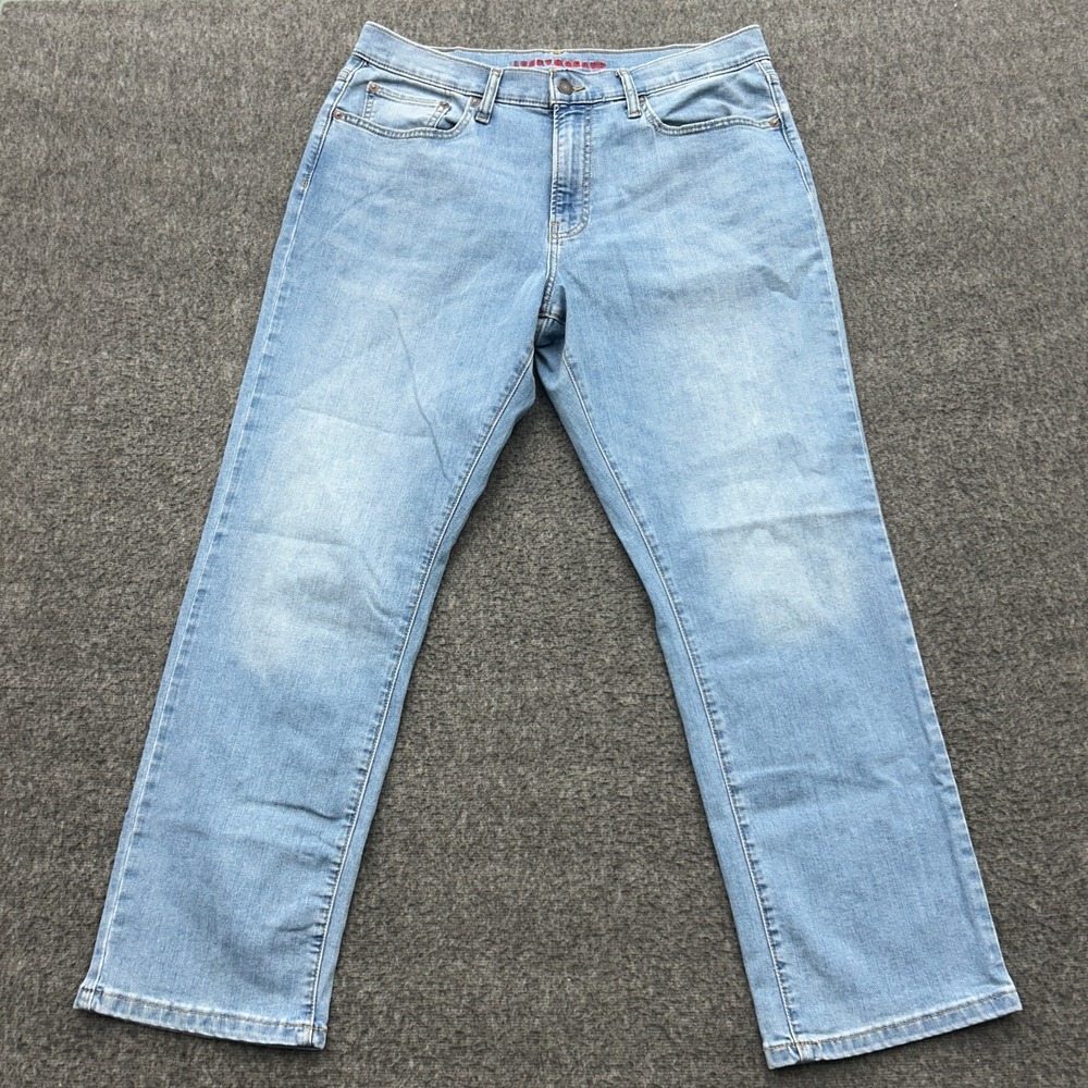 Lucky Brand 410 Athletic Straight Jeans Mens 34x30 Blue Stretch Denim Casual